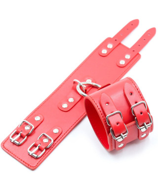 Fetish Fever - Cuffs with two buckles - Red