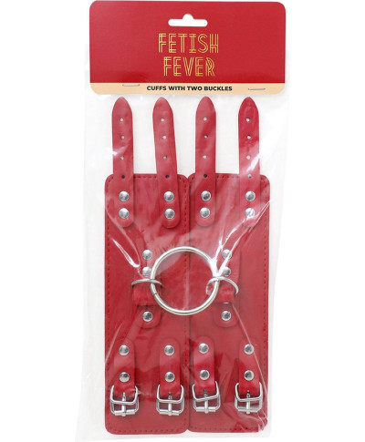 Fetish Fever - Cuffs with two buckles - Red