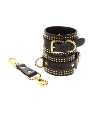 Studded Wrist Cufs Set Black