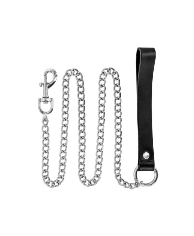 METAL LEASH WITH COW LEATHER WRIST