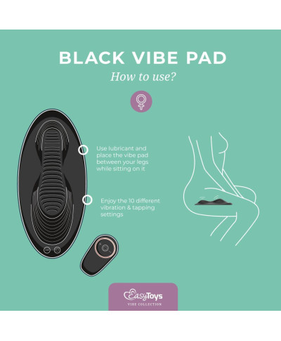 Vibe Pad Double Vibration with Remote Control - Black