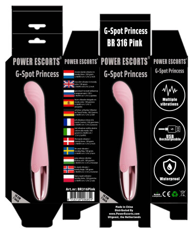 Power Escorts - Pink - G Spot Princess - 18 Cm 7 Inch Silicone G Spot Vibrator