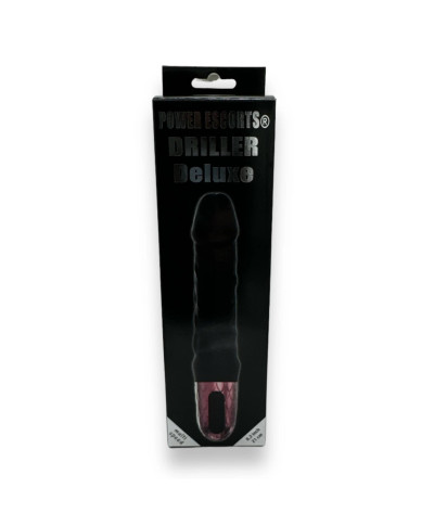 Power Escorts - Driller De Luxe Black - 21 Cm 82 Inch Fat Silicone Realistic Vibrator