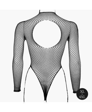 Body with fishnet structure and turtle neck