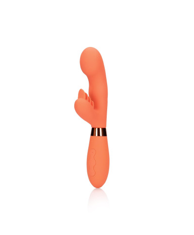 Silicone Rabbit Vibrator with Ribbed Clitoral Stimulator