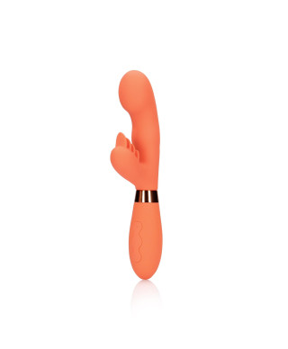 Silicone Rabbit Vibrator with Ribbed Clitoral Stimulator