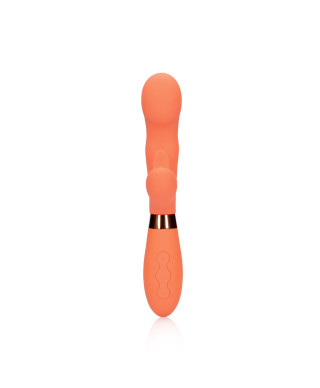 Silicone Rabbit Vibrator with Ribbed Clitoral Stimulator