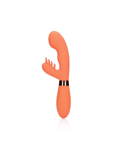 Silicone Rabbit Vibrator with Ribbed Clitoral Stimulator