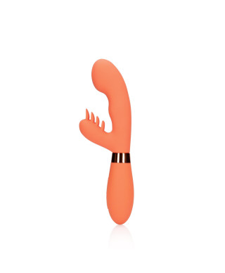 Silicone Rabbit Vibrator with Ribbed Clitoral Stimulator