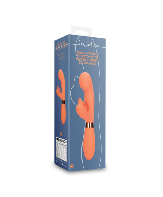 Silicone Rabbit Vibrator with Ribbed Clitoral Stimulator