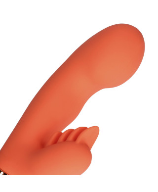 Silicone Rabbit Vibrator with Ribbed Clitoral Stimulator