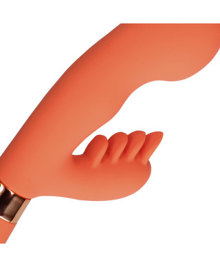 Silicone Rabbit Vibrator with Ribbed Clitoral Stimulator