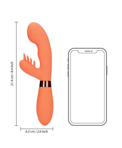 Silicone Rabbit Vibrator with Ribbed Clitoral Stimulator