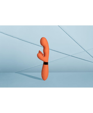 Silicone Rabbit Vibrator with Ribbed Clitoral Stimulator