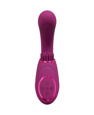 Gen - Rechargeable Triple Action G-Spot Vibrator with Pulse Wave and Vibrating Bristles - Pink