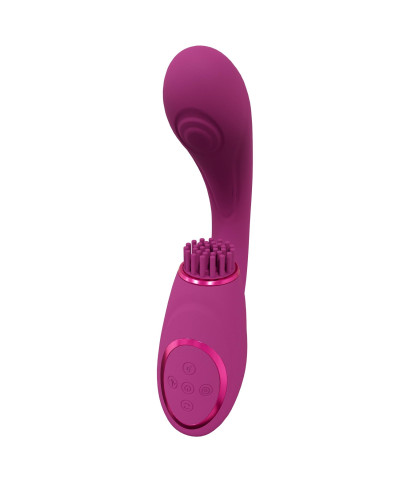 Gen - Rechargeable Triple Action G-Spot Vibrator with Pulse Wave and Vibrating Bristles - Pink