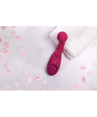 Gen - Rechargeable Triple Action G-Spot Vibrator with Pulse Wave and Vibrating Bristles - Pink