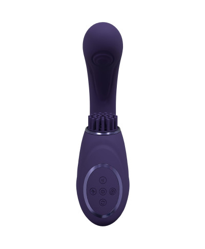 Gen - Rechargeable Triple Action G-Spot Vibrator with Pulse Wave and Vibrating Bristles - Purple