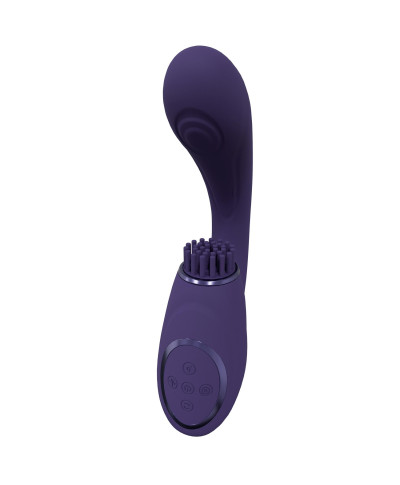 Gen - Rechargeable Triple Action G-Spot Vibrator with Pulse Wave and Vibrating Bristles - Purple