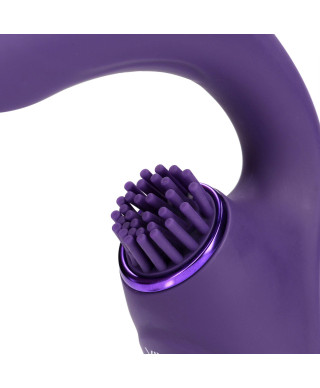 Gen - Rechargeable Triple Action G-Spot Vibrator with Pulse Wave and Vibrating Bristles - Purple