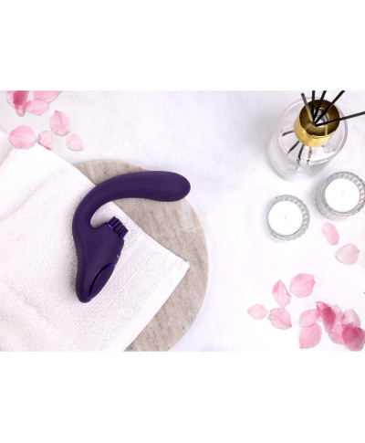 Gen - Rechargeable Triple Action G-Spot Vibrator with Pulse Wave and Vibrating Bristles - Purple