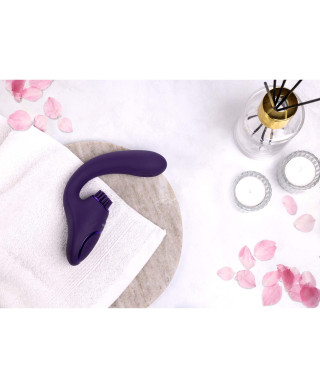 Gen - Rechargeable Triple Action G-Spot Vibrator with Pulse Wave and Vibrating Bristles - Purple