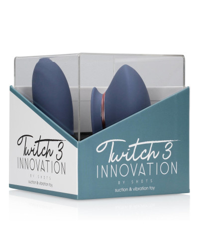 Twitch 3 - Rechargeable Vibrator Suction - Silicone - 10 Speed - BlueGrey