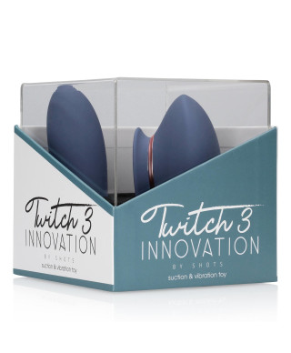 Twitch 3 - Rechargeable Vibrator Suction - Silicone - 10 Speed - BlueGrey