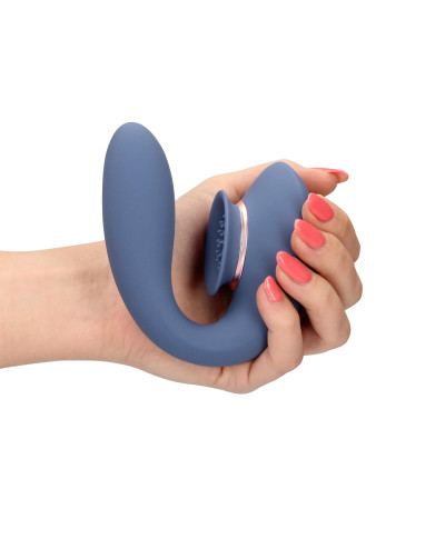 Twitch 3 - Rechargeable Vibrator Suction - Silicone - 10 Speed - BlueGrey