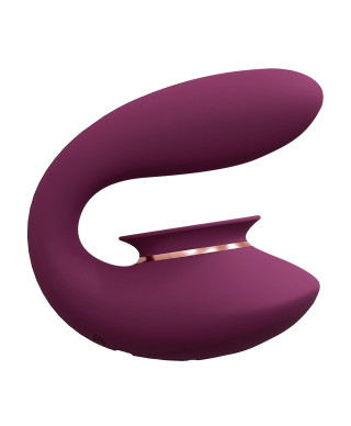 Twitch 3 - Rechargeable Vibrator Suction - Silicone - 10 Speed - Burgundy