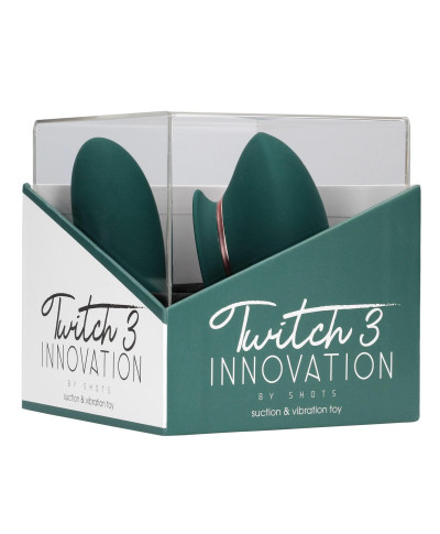 Twitch 3 - Rechargeable Vibrator Suction - Silicone - 10 Speed - Forest Green