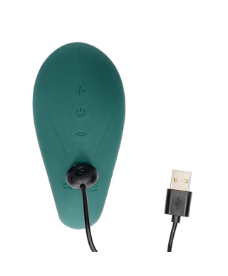 Twitch 3 - Rechargeable Vibrator Suction - Silicone - 10 Speed - Forest Green