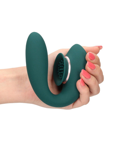 Twitch 3 - Rechargeable Vibrator Suction - Silicone - 10 Speed - Forest Green