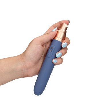 Travel Vibrator with Lube Compartment and Pump