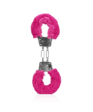 Furry Metal Hand Cuffs - Pink