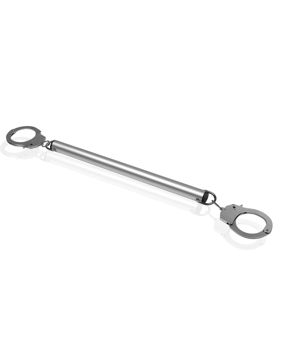 Spreader Bar with Hand or Ankle Cuffs - Silver