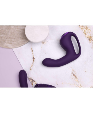 Riko - Rechargeable Triple Action Vibrator with Advanced Finger Motion Pulse Wave Stimulator Purple