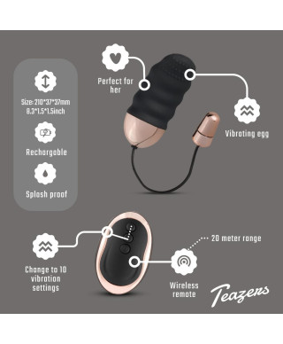 Teazers Ribbed Vibrating Egg With Remote Control