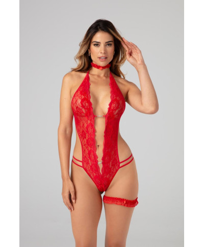 Open crotch Body-Set Renee - Red