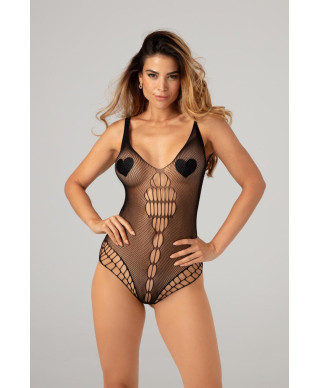Stretch Fishnetbody Amorelie- black