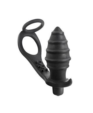 PROSTATE STIMULATOR COCKRING PLUG AP071 BLACK