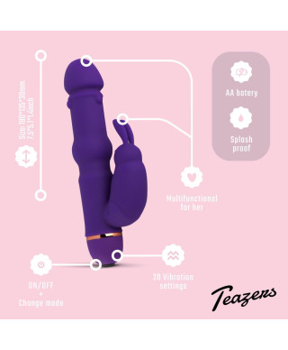 Teazers Silicone Rabbit Vibrator - Purple