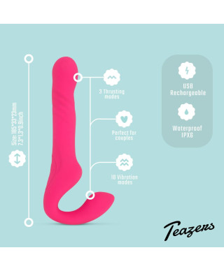 Teazers Strapless Strap On Vibrator - Pink