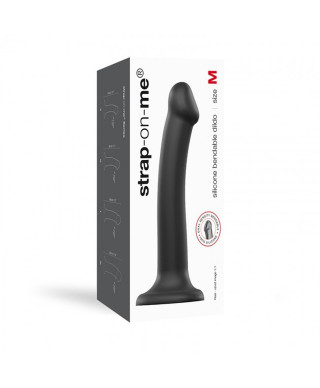 Gładkie czarne dildo miękkie z przyssawką 18 cm