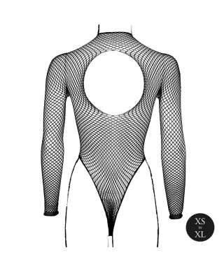 Body with fishnet structure and turtle neck