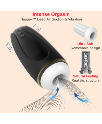 Masturbator - Nappex Branco Black - Premium Mastubators 10 Languages