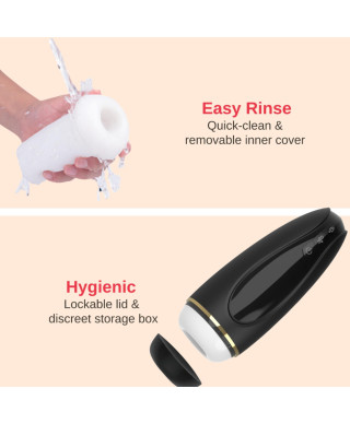 Masturbator - Nappex Branco Black - Premium Mastubators 10 Languages