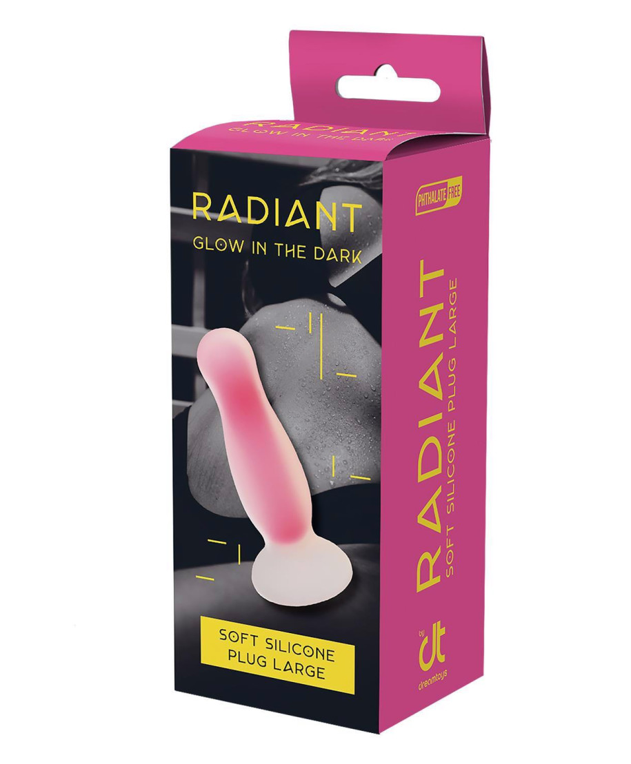 RADIANT SOFT SILICONE GLOW IN THE DARK PLUG LARGE PINK