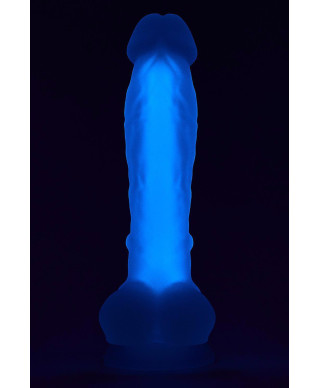 Dildo realistyczny penis świecący w ciemności 19cm