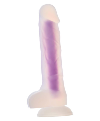 Dildo realistyczny penis świecący w ciemności 19cm